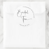 Moderne Script Bruiloft Bridal Tea Ronde Sticker (Tas)