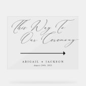 Moderne Script Bruiloft Ceremonie Richtingaanduidi Acryl Bord (Voorkant)