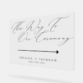 Moderne Script Bruiloft Ceremonie Richtingaanduidi Acryl Bord (Hoek)