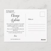 Moderne Script Bruiloft Change of Date Citroenen Briefkaart (Achterkant)