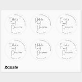 Moderne Script Bruiloft Feest Bloemblaadjes en Pro Ronde Sticker (Vel)