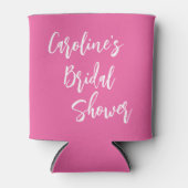 Moderne Script Bruiloft Feest Custom Hot Pink Blikjeskoeler (Voorkant)
