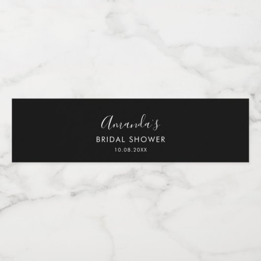 Moderne Script Bruiloft Feest Custom Waterfles Etiket (Enkel label)