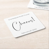 Moderne Script Bruiloft Feest Kartonnen Onderzetters (Schuin)