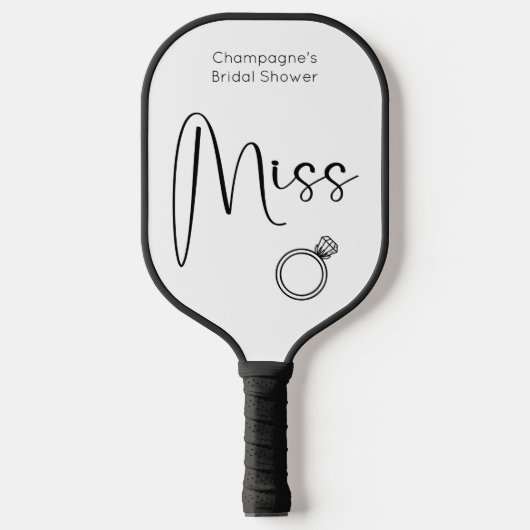 Moderne Script Bruiloft Feest Mis tot Mevrouw Pickleball Paddle (Voorkant)