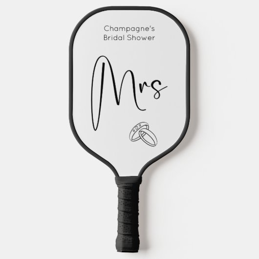 Moderne Script Bruiloft Feest Mis tot Mevrouw Pickleball Paddle (Achterkant)