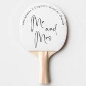 Moderne Script Bruiloft Feest Mr en Mrs Tafeltennisbatje (Voorkant)