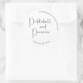 Moderne Script Bruiloft Feest Pickleball & Prosecc Ronde Sticker (Tas)