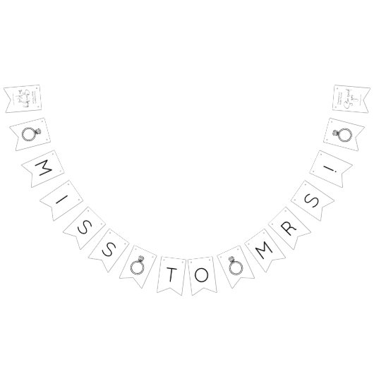 Moderne Script Bruiloft Feest Vlaggetjes (Alle)