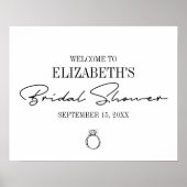 Moderne Script Bruiloft Feest Welkom Poster (Voorkant)