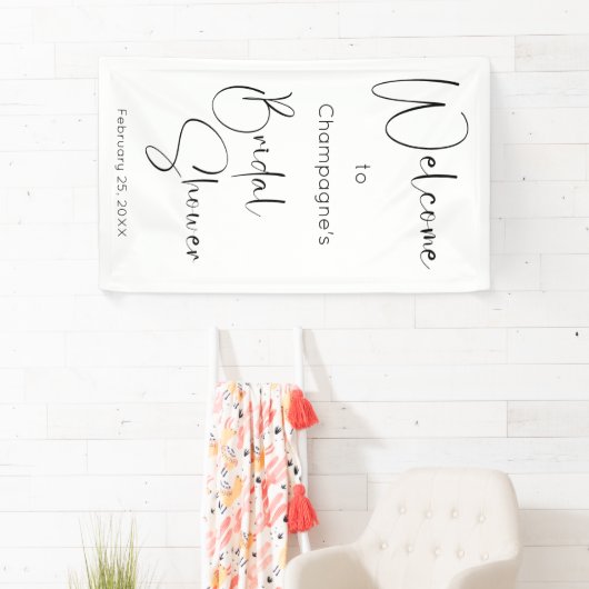Moderne Script Bruiloft Feest Welkom Spandoek (Insitu)