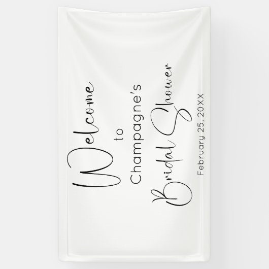 Moderne Script Bruiloft Feestelijke Begroeting Spandoek (Verticaal)