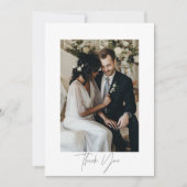 Moderne Script bruiloft foto dank u kaart (Voorkant)