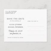 Moderne script bruiloft foto opslaan van de datum aankondigingskaart (Achterkant)