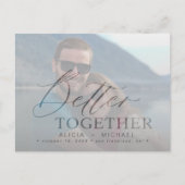 Moderne script bruiloft foto opslaan van de datum aankondigingskaart (Voorkant)