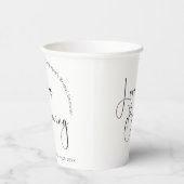 Moderne Script Bruiloft Love is Brewing Papieren Bekers (Rechts)