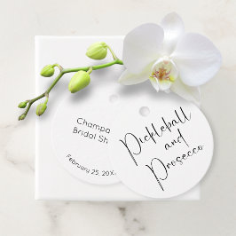Moderne Script Bruiloft Pickleball & Prosecco Bedankjes Labels