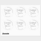 Moderne Script Bruiloft Pickleball & Prosecco Ronde Sticker (Vel)