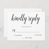 Moderne script bruiloft RSVP briefkaarten (Voorkant / Achterkant)