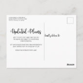 Moderne script bruiloft uitstel foto briefkaart (Achterkant)