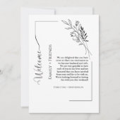 Moderne script bruiloft welkom & route weekend aankondiging (Voorkant)