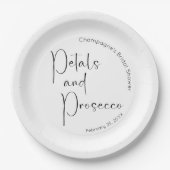 Moderne Script Bruiloftssalon Bloemblaadjes en Pro Papieren Bordje (Voorkant)