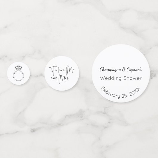 Moderne Script Bruiloftsshowers Confetti (Voorkanten)