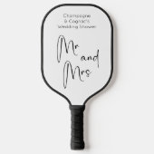 Moderne Script Bruiloftsspul Mr en Mrs Pickleball Paddle (Voorkant)