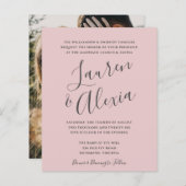 Moderne Script Budget Foto Wedding Invitation (Voorkant / Achterkant)