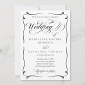 Moderne Script Budget Golvend Kader Formeel Huweli Kaart (Voorkant)