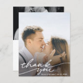 Moderne Script Budget Weddenfoto Hartelijk dank (Voorkant / Achterkant)