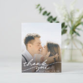 Moderne Script Budget Weddenfoto Hartelijk dank (Staand voorkant)