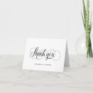 Moderne Script Calligrafie Aangepaste Namen Bruilo Bedankkaart
