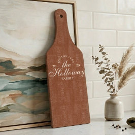 Moderne Script Calligrafie Familienaam Snijplank