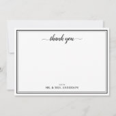 Moderne Script Calligrafie Huwelijk Bedankt Notitiekaartje (Voorkant)