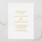 Moderne Script Calligrafie Witte Foto Bruiloft Folie Uitnodiging (Voorkant)