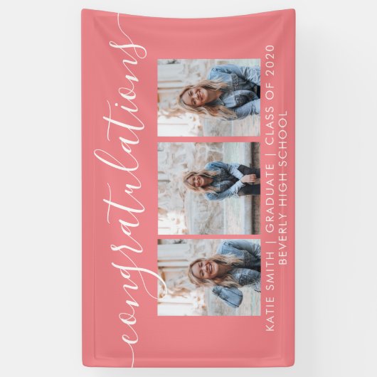 Moderne Script Calligraphy 3 Photo Afstuderen Bann Spandoek (Verticaal)