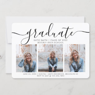 Moderne Script Calligraphy 3 Photo Afstuderen Kaart