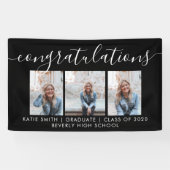 Moderne Script Calligraphy 3 Photo Afstuderen Spandoek (Horizontaal)