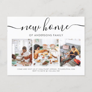 Moderne Script Calligraphy 3 Photo New Home Moving Aankondigingskaart