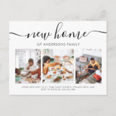 Moderne Script Calligraphy 3 Photo New Home Moving Aankondigingskaart (Voorkant)