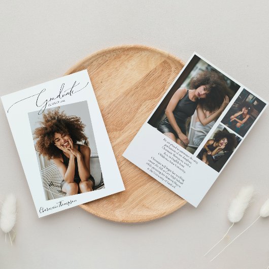 Moderne Script Calligraphy 4 Photo Afstuderen Aankondiging