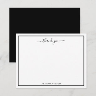 Moderne Script Calligraphy Bedankt Notitiekaartje