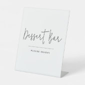 Moderne Script Calligraphy Dessert Bar Reclamebord Met Voetstuk (Voorkant)