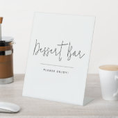 Moderne Script Calligraphy Dessert Bar Reclamebord Met Voetstuk (Insitu)