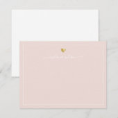 Moderne Script Calligraphy Gold Heart Chic Girly Notitiekaartje (Voorkant / Achterkant)
