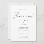 Moderne Script Calligraphy Monogram Photo Wedding Kaart (Voorkant)