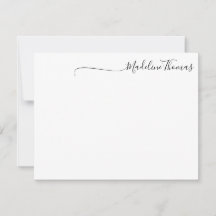 Moderne Script Calligraphy name note card