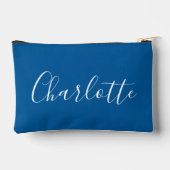 Moderne Script Calligraphy Name Simple Bright Blue Etui (Achterkant)