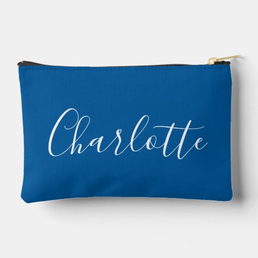 Moderne Script Calligraphy Name Simple Bright Blue Etui (Achterkant)